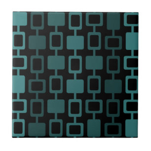 Mid Century Modern Square Kolommen Blauwgroen Tegeltje