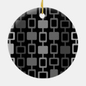 Mid Century Modern Square Kolommen zwart grijs Keramisch Ornament (Achterkant)