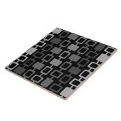 Mid Century Modern Square Kolommen zwart grijs Tegeltje (Zijkant)