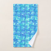 Mid-Century Modern Square Spirals, Aqua Multi Bad Handdoek (Handdoek)