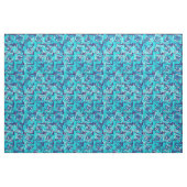 Mid-Century Modern Square Spirals, Navy en Aqua Stof (Fat Quarter)