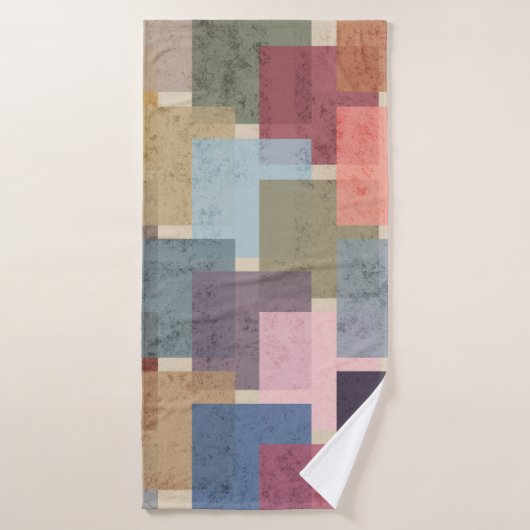 Mid Century Modern Squares Badhanddoek (Badhanddoek)