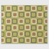 Mid Century Modern Squares Chartreuse Cadeaupapier (Vlak)