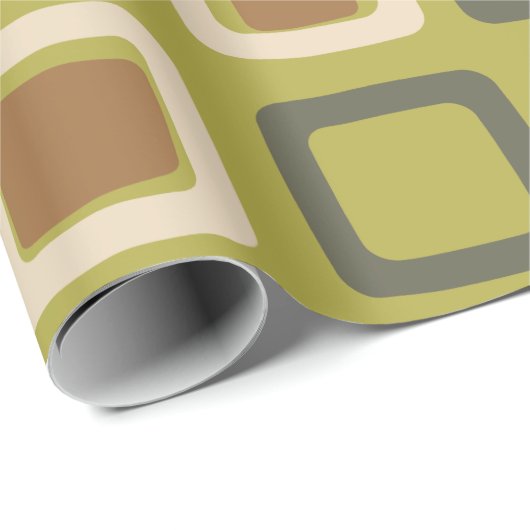 Mid Century Modern Squares Chartreuse Cadeaupapier (Rol Hoek)