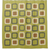 Mid Century Modern Squares Chartreuse Douchegordijn (Voorkant)