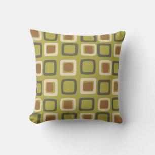 Mid Century Modern Squares Chartreuse Kussen