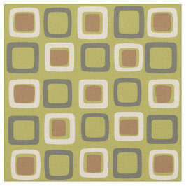 Mid Century Modern Squares Chartreuse Stof