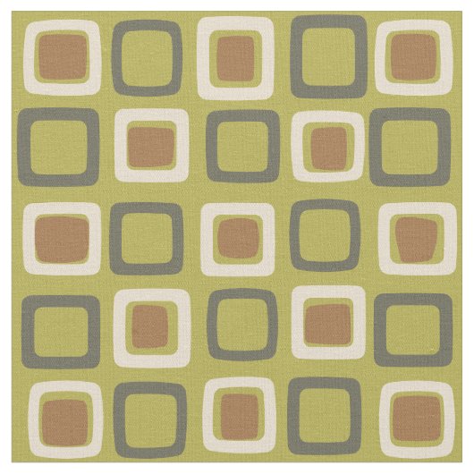 Mid Century Modern Squares Chartreuse Stof (Close Up)