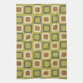 Mid Century Modern Squares Chartreuse Theedoek (Verticaal)