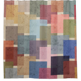 Mid Century Modern Squares Douchegordijn