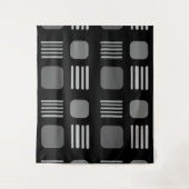 Mid-Century Modern Squares Lines Dark Gray Wandkleed (Voorkant)
