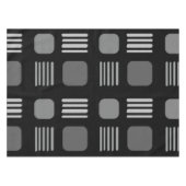 Mid-Century Modern Squares Lines Dark Grey Tafelkleed (Voorkant (Horizontaal))