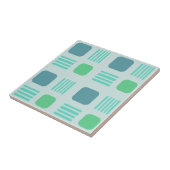 Mid-Century Modern Squares Lines Light Aquamarine Tegeltje (Zijkant)
