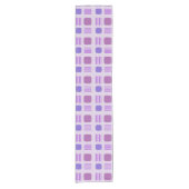 Mid-Century Modern Squares Lines Light Paars Korte Tafelloper (Voorkant)