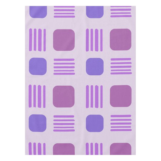Mid-Century Modern Squares Lines Light Paars Tafelkleed (Voorkant)