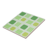 Mid-Century Modern Squares Lines Yellow Green Tegeltje (Zijkant)
