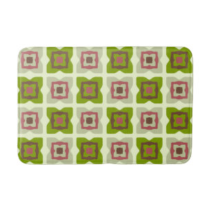 Mid Century Modern Squares Patroon Green Badmat