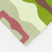 Mid Century Modern Squares Patroon Green Fleece Deken (Hoek)