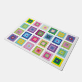 Mid Century Modern Squares Patroon kleurrijk Deurmat (Schuin)