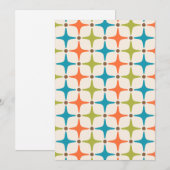 Mid Century Modern Star Pattern Feestdagenkaart (Voorkant / Achterkant)