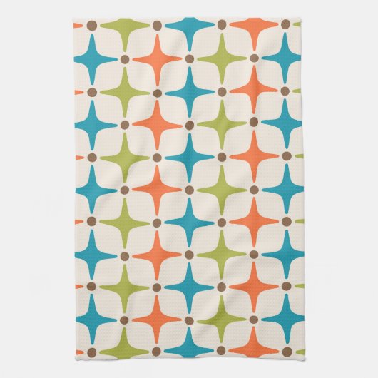 Mid Century Modern Star Pattern Theedoek (Verticaal)