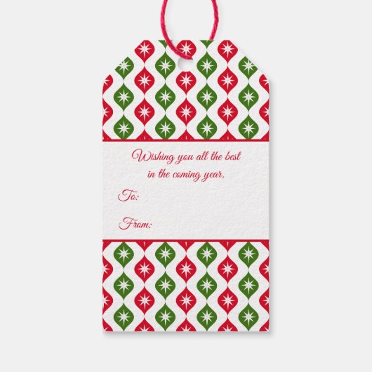 Mid century modern star retro Christmas ornament Cadeaulabel (Achterkant)