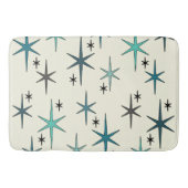 Mid Century Modern Star Sky Turquoise Badmat (Voorkant)