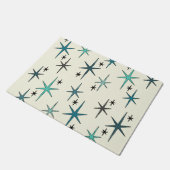 Mid Century Modern Star Sky Turquoise Deurmat (Schuin)