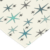 Mid Century Modern Star Sky Turquoise Korte Tafelloper (Hoek)