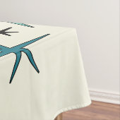 Mid Century Modern Star Sky Turquoise Tafelkleed (Voorbeeld)