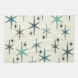 Mid Century Modern Star Sky Turquoise Theedoek