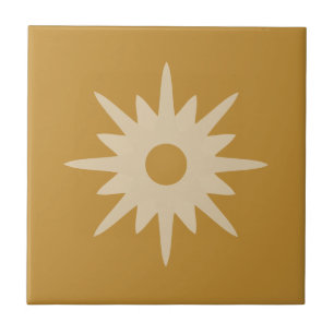 Mid-Century Modern Starburst   Ochre Gold Tegeltje