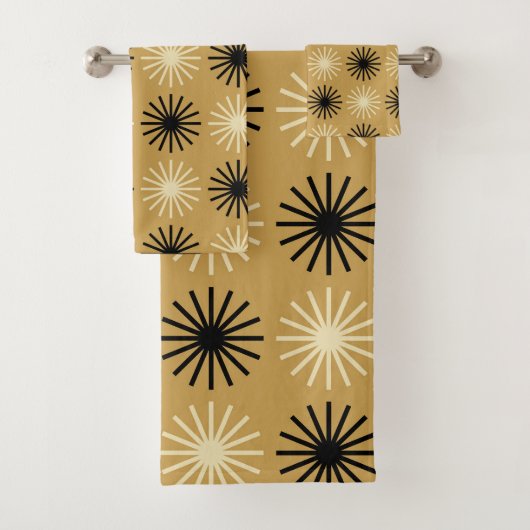 Mid Century Modern Starburst Pattern Bad Handdoek (Insitu)