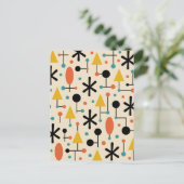 Mid Century Modern Starburst Pattern Briefkaart (Staand voorkant)