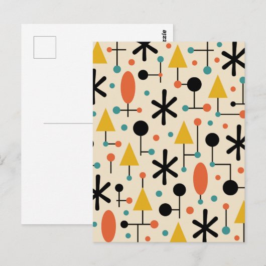 Mid Century Modern Starburst Pattern Briefkaart (Voorkant / Achterkant)