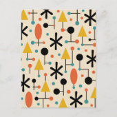 Mid Century Modern Starburst Pattern Briefkaart (Voorkant)