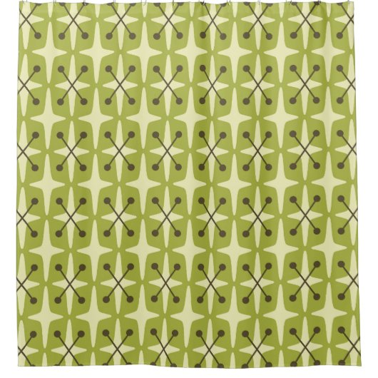 Mid Century Modern Starburst Pattern Douchegordijn (Voorkant)