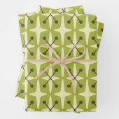 Mid Century Modern Starburst Pattern Inpakpapier Vel (In situ)