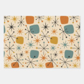 Mid Century Modern Starburst Pattern Inpakpapier Vel (Voorkant 3)