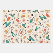 Mid Century Modern Starburst Pattern Inpakpapier Vel (Voorkant)