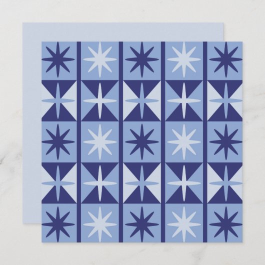 Mid Century Modern Starburst Pattern Kaart (Voorkant / Achterkant)