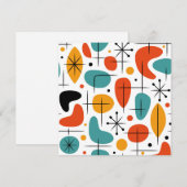 Mid Century Modern Starburst Pattern Kaart (Voorkant / Achterkant)