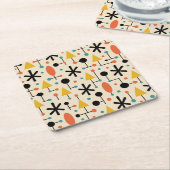 Mid Century Modern Starburst Pattern Kartonnen Onderzetters (Schuin)