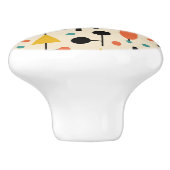 Mid Century Modern Starburst Pattern Keramische Knop (Zijkant)