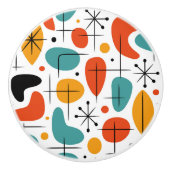 Mid Century Modern Starburst Pattern Keramische Knop (Voorkant)