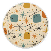 Mid Century Modern Starburst Pattern Keramische Knop (Voorkant)