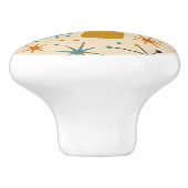 Mid Century Modern Starburst Pattern Keramische Knop (Zijkant)