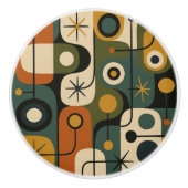 Mid Century Modern Starburst Pattern Keramische Knop (Voorkant)