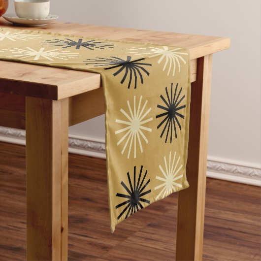 Mid Century Modern Starburst Pattern Korte Tafelloper (Voorbeeld)