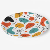 Mid Century Modern Starburst Pattern Papieren Bordje (Gekanteld)